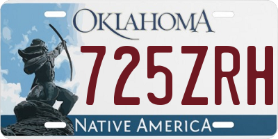 OK license plate 725ZRH