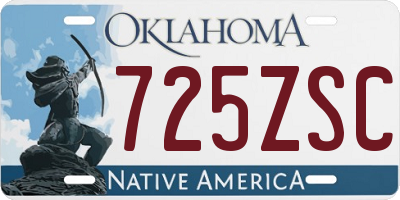 OK license plate 725ZSC