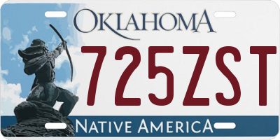 OK license plate 725ZST