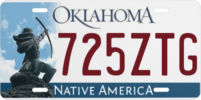 OK license plate 725ZTG