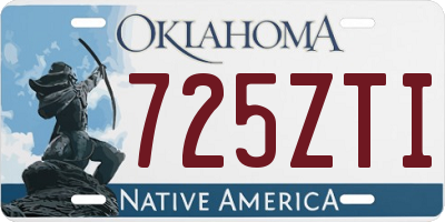 OK license plate 725ZTI