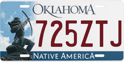 OK license plate 725ZTJ
