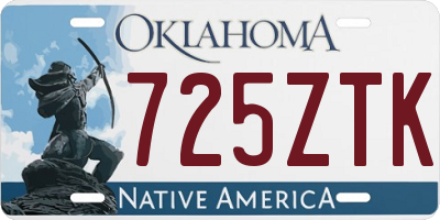 OK license plate 725ZTK