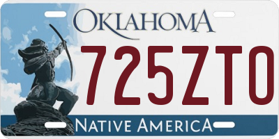 OK license plate 725ZTO