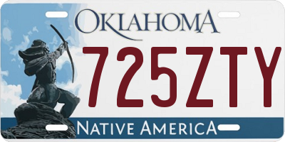 OK license plate 725ZTY