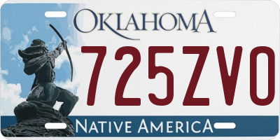 OK license plate 725ZVO