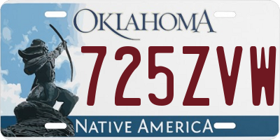OK license plate 725ZVW