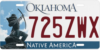 OK license plate 725ZWX