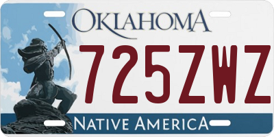 OK license plate 725ZWZ