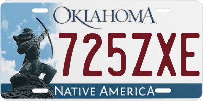 OK license plate 725ZXE