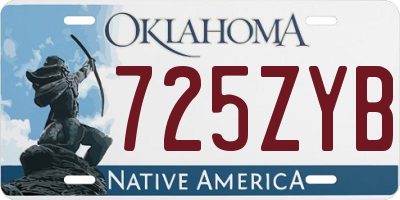 OK license plate 725ZYB