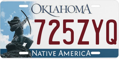 OK license plate 725ZYQ