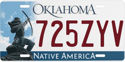 OK license plate 725ZYV