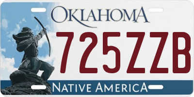 OK license plate 725ZZB