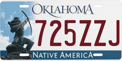 OK license plate 725ZZJ