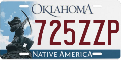 OK license plate 725ZZP
