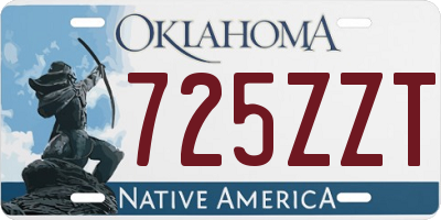 OK license plate 725ZZT