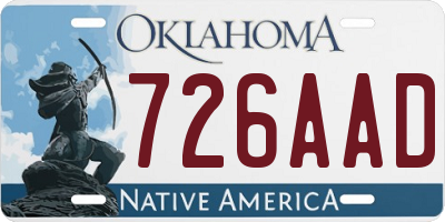 OK license plate 726AAD