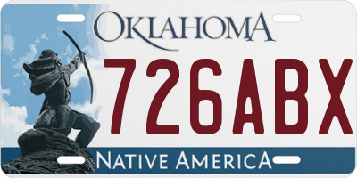 OK license plate 726ABX