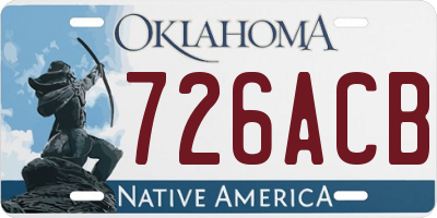 OK license plate 726ACB