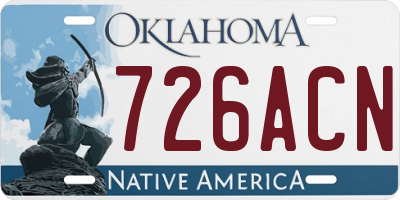 OK license plate 726ACN