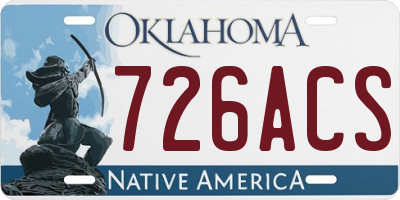 OK license plate 726ACS