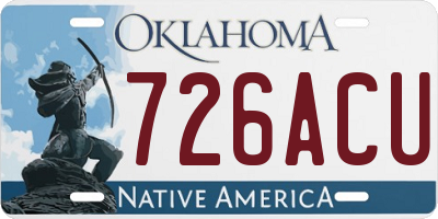 OK license plate 726ACU