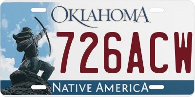 OK license plate 726ACW