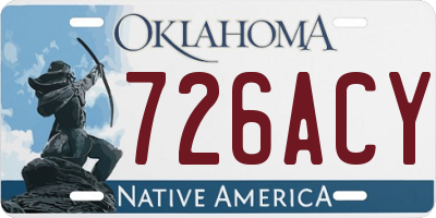 OK license plate 726ACY