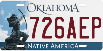 OK license plate 726AEP