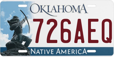 OK license plate 726AEQ