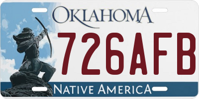 OK license plate 726AFB