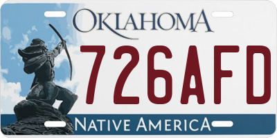 OK license plate 726AFD