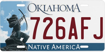 OK license plate 726AFJ
