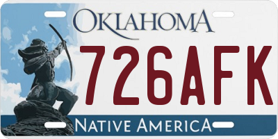 OK license plate 726AFK