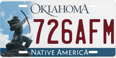 OK license plate 726AFM