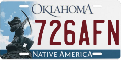 OK license plate 726AFN