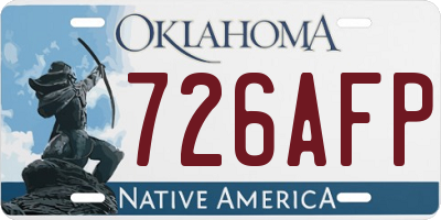 OK license plate 726AFP
