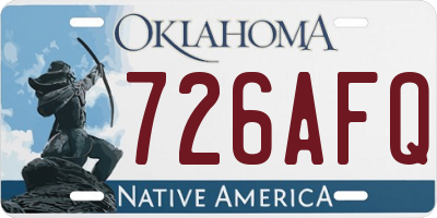 OK license plate 726AFQ
