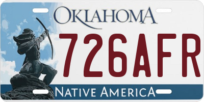 OK license plate 726AFR