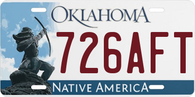 OK license plate 726AFT