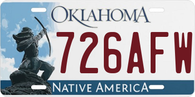 OK license plate 726AFW