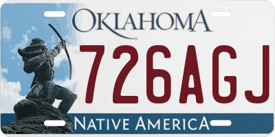 OK license plate 726AGJ