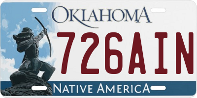 OK license plate 726AIN