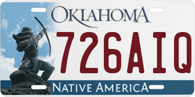 OK license plate 726AIQ