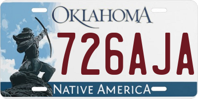 OK license plate 726AJA