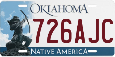 OK license plate 726AJC