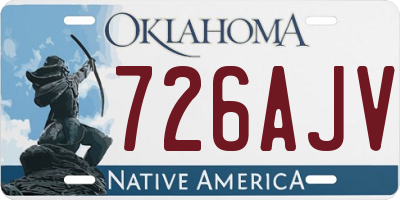 OK license plate 726AJV