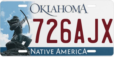 OK license plate 726AJX