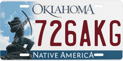 OK license plate 726AKG